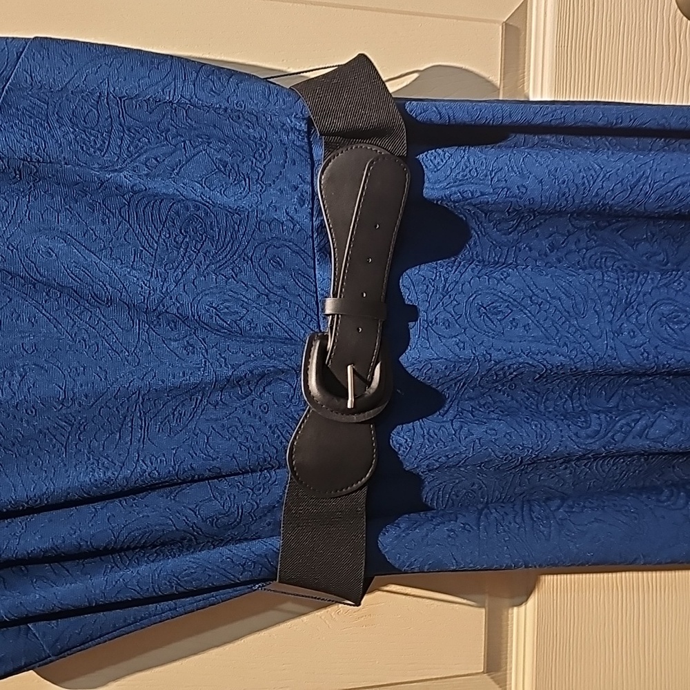 AGB Navy Blue Dress belt great shape